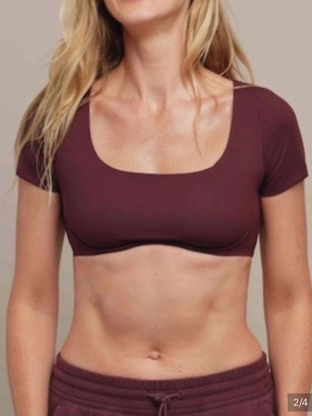 Athleta Bodymove Square Neck Crop Tee
